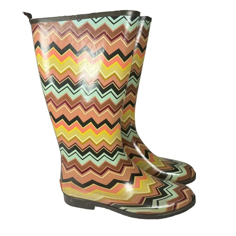 Missoni for Target Chevron Rain Boots - Brown, Yellow, Black, Blue